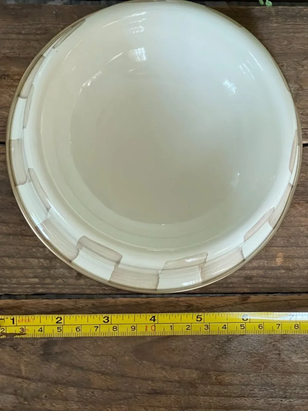 MacKenzie-Childs Mocha Check Small Pet Dish – Enamel Dog Cat Bowl-NWT